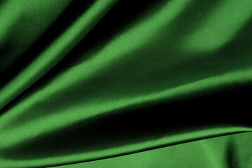 Green silk background.