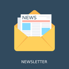 
Newsletter Flat Vector Icon
