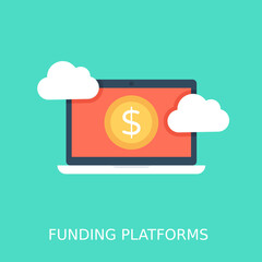 
Online Funding Flat Vector Icon

