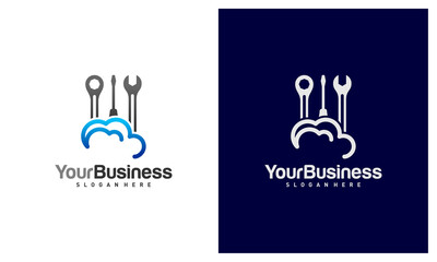 Cloud Mechanic logo vector template, Creative Mechanic logo design concepts