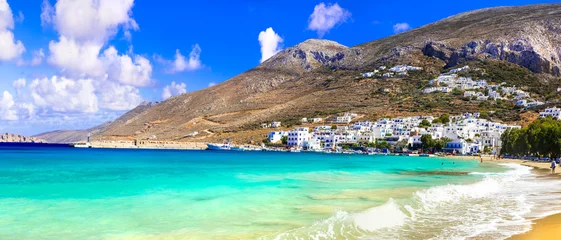 Gardinen wonderful Greece - Amorgos island. Beautiful beach Aegiali with turquoise sea. Best of Cyclades © Freesurf