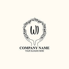 Initial WI Handwriting, Wedding Monogram Logo Design, Modern Minimalistic and Floral templates for Invitation cards