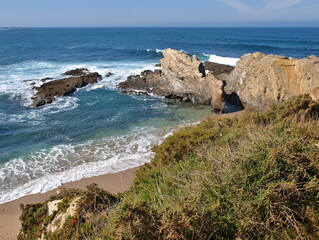 Great nature on the Atlantic West coast in Portugal