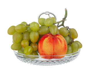 Glass fruit bowl / storage container isolated on white