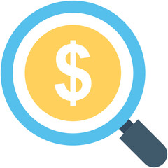 
Search Money Flat Vector Icon
