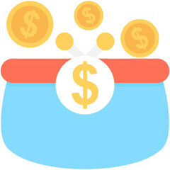 Fototapeta premium Wallet Flat Vector Icon 
