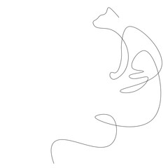 Cat on white background. Vector illustration