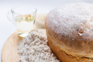 Fresh baked bread, White wheat flour bread.