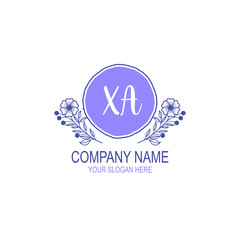 Initial XA Handwriting, Wedding Monogram Logo Design, Modern Minimalistic and Floral templates for Invitation cards