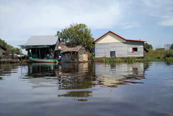 Fototapeta na wymiar Tonle Sap Lake in Siem Reap, Cambodia