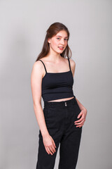 Fototapeta premium Close up portrait of a young beautiful girl