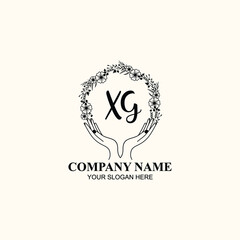 Initial XG Handwriting, Wedding Monogram Logo Design, Modern Minimalistic and Floral templates for Invitation cards