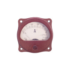instrument ammeter old isolate on white background
