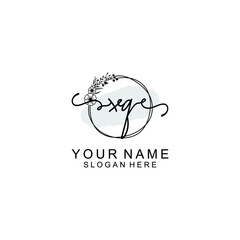 Initial XQ Handwriting, Wedding Monogram Logo Design, Modern Minimalistic and Floral templates for Invitation cards