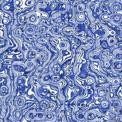 Ocean blue tie dye texture background. Seamless white linen boho textile effect. Distressed wet wash indigo dye pattern. Coastal farmhouse beach decor, sailing fashion or soft furnishing repeat cloth
