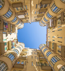 Naples, Italy - one of the main highlights in Naples are the wonderful court yards which can be...