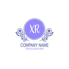 Initial XR Handwriting, Wedding Monogram Logo Design, Modern Minimalistic and Floral templates for Invitation cards