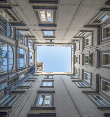 Naples, Italy - one of the main highlights in Naples are the wonderful court yards which can be found all around the Old Town. Here in the picture one the many examples 