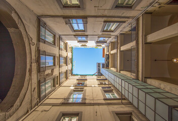 Naples, Italy - one of the main highlights in Naples are the wonderful court yards which can be...