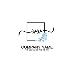 Initial XW Handwriting, Wedding Monogram Logo Design, Modern Minimalistic and Floral templates for Invitation cards