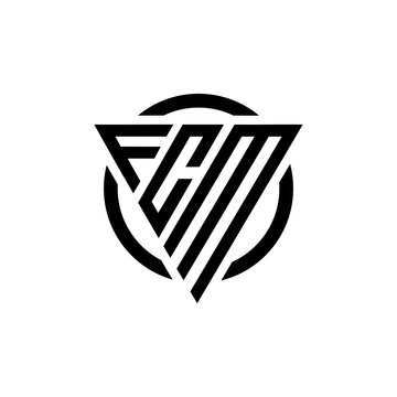 Initial letter FCM triangle monogram clean modern simple logo