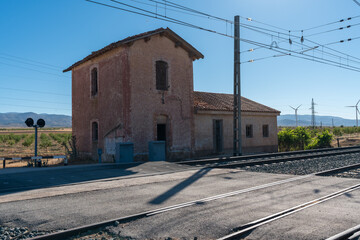 Fototapeta na wymiar Old building of the train station in southern Spain