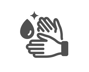 Wash hands icon. Covid hygiene sign. Clean washing symbol. Quality design element. Flat style wash hands icon. Editable stroke. Vector