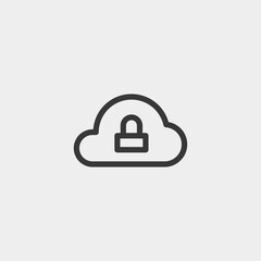 Cloud icon isolated on background. Lock symbol modern, simple, vector, icon for website design, mobile app, ui. Vector Illustration