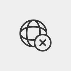 Network connection icon isolated on background. Globe symbol modern, simple, vector, icon for website design, mobile app, ui. Vector Illustration