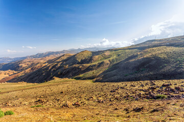 Landscape of the Ethiopian Bale Mountains National Park. Ethiopia Africa, wilderness pure nature....