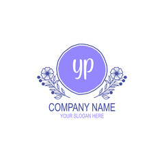 Initial YP Handwriting, Wedding Monogram Logo Design, Modern Minimalistic and Floral templates for Invitation cards