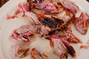 Pulled pork. Barbecue pork platter served with classic bbq sides Mac n cheese, cornbread, Brussels sprouts, coleslaw and beer. Classic traditional Texas meats and side dishes.