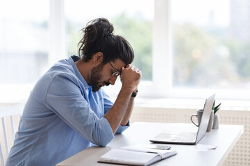 Upset Western Freelancer Guy Suffering Lack Of Inspiration While Working At Home