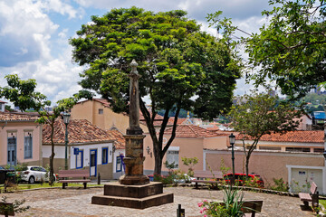 Fototapeta na wymiar Square of the Pillory. The place where the slaves were punished in public, Sao Joao del Rei, Brazil