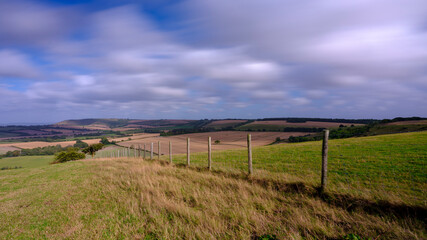 Fototapeta na wymiar Long exposure view over South Downs from near East Meon