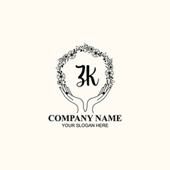 Initial ZK Handwriting, Wedding Monogram Logo Design, Modern Minimalistic and Floral templates for Invitation cards