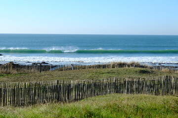 The atlantic ocean with some big waves.