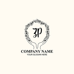 Initial ZP Handwriting, Wedding Monogram Logo Design, Modern Minimalistic and Floral templates for Invitation cards