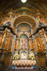 Fototapeta na wymiar Inside the cathedral on the Plaza de Armas in Lima, Peru