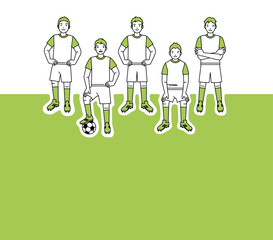 vector illustration of soccer player, football team people