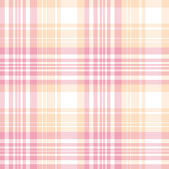 Seamless pattern in pink, light beige and white colors for plaid, fabric, textile, clothes, tablecloth and other things. Vector image.