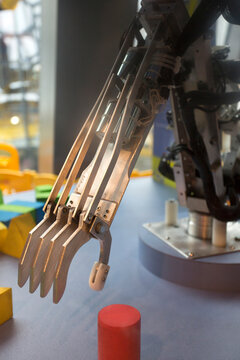 Future technology in black prosthetic hand