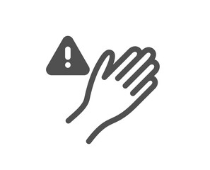 Obraz premium Dont touch icon. Hand warning sign. Hygiene notification symbol. Quality design element. Flat style dont touch icon. Editable stroke. Vector