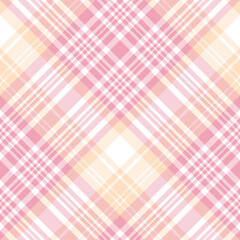 Seamless pattern in pink, light beige and white colors for plaid, fabric, textile, clothes, tablecloth and other things. Vector image. 2