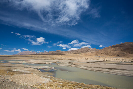 Tibetan landscape on the Friendship Highway in Tibet