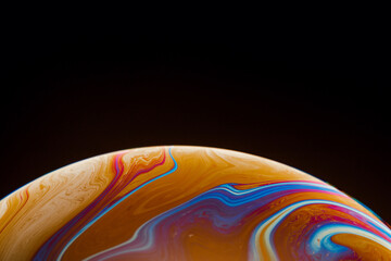 Half of a soap bubble, an abstract semicircle background. The model of the cosmos or the planets