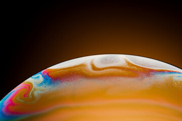 Half of a soap bubble, an abstract semicircle background. The model of the cosmos or the planets