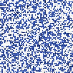 Azure blue geometric linen texture background. Seamless abstract textile effect. Distressed indigo dye pattern. Coastal farmhouse beach decor, modern sailing fashion or soft furnishing repeat cloth