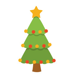 christmas tree with one star on the top