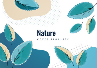 Fototapeta na wymiar Abstract creative leaves, waves, bright modern background. Ecology concept. Vector illustration